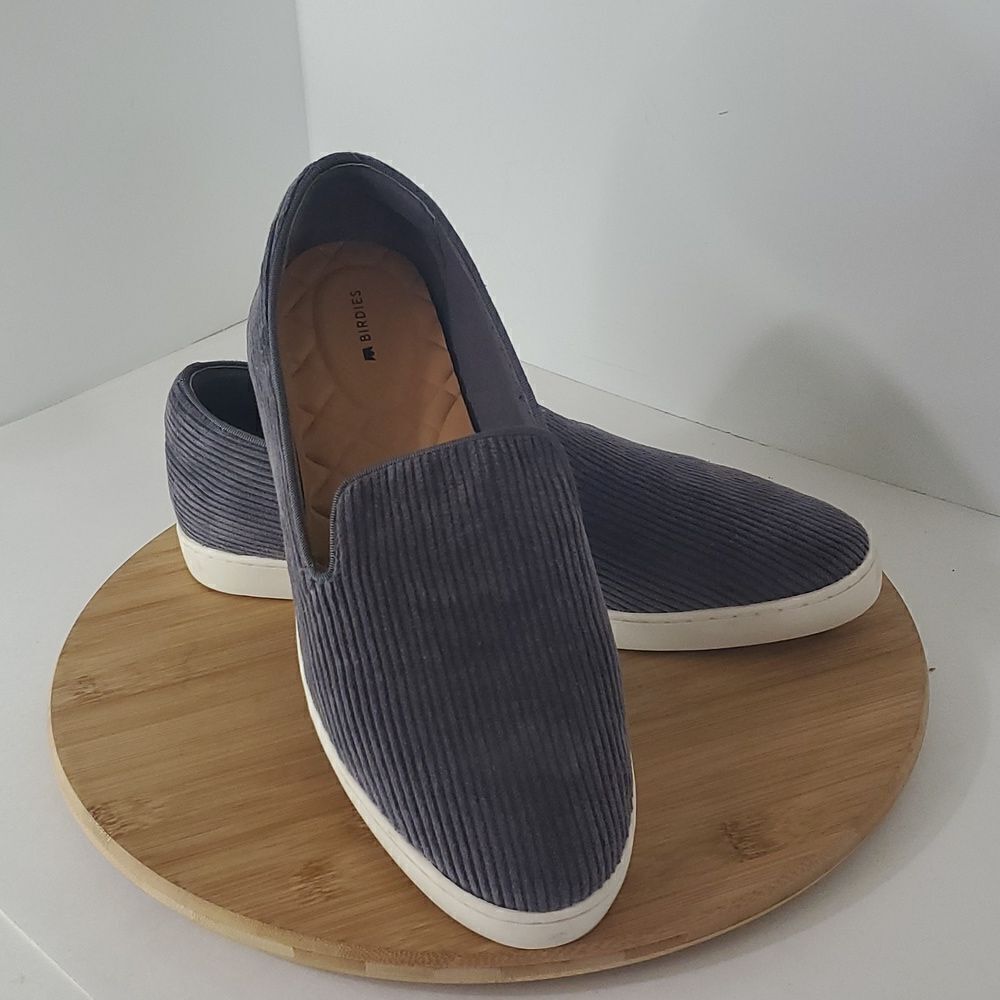 Birdies The Swift Charcoal Gray Corduroy Slip on Shoes Women's Size 12